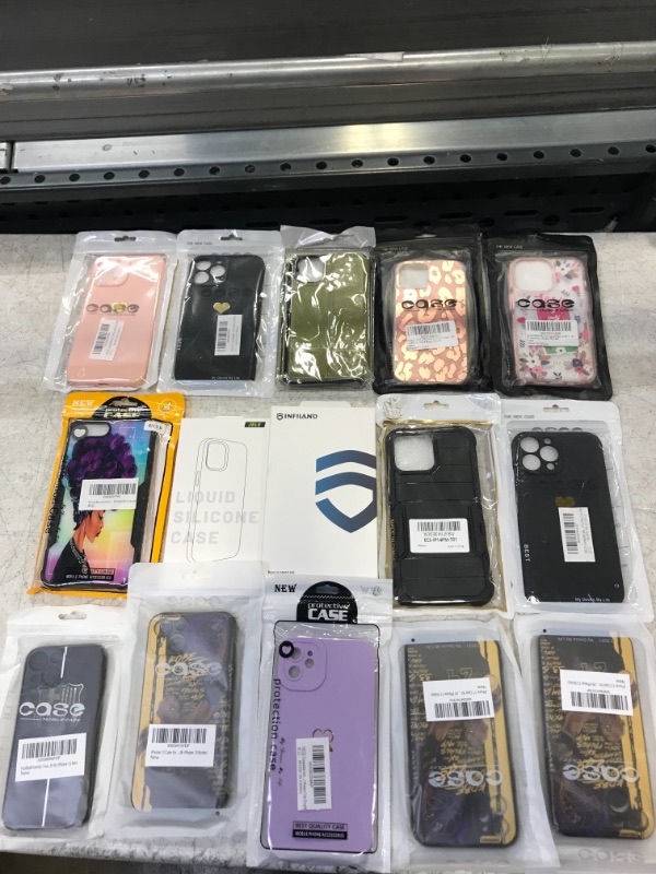 Photo 1 of 15PC LOT, PHONE CASES AND SCREEN PROTECTORS MISC ITEMS, SOLD AS IS