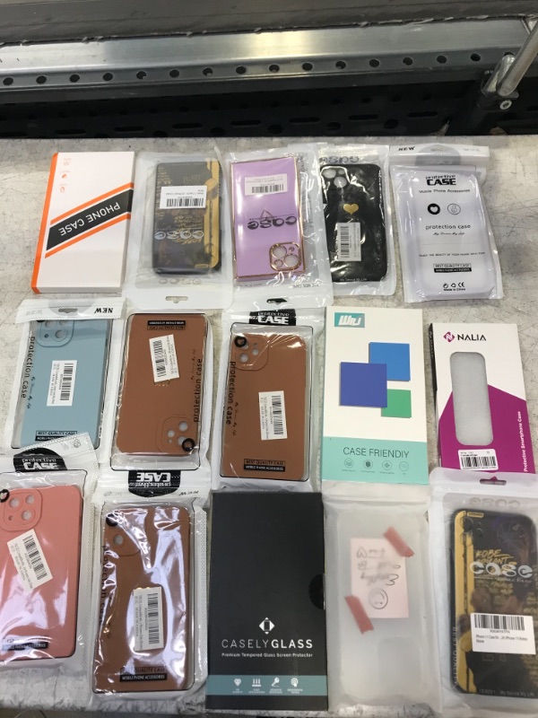 Photo 1 of 15PC LOT, PHONE CASES AND SCREEN PROTECTORS MISC ITEMS, SOLD AS IS