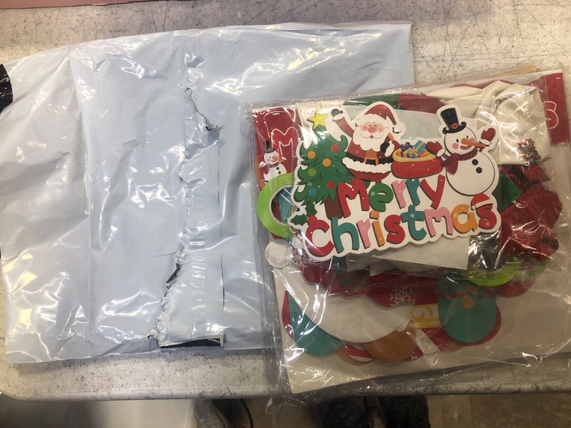 Photo 1 of 73 Pcs Christmas Party Supplies, Merry Christmas Party Decoration Include Latex Balloons, Merry Christmas Banner, Cake Topper, Cupcake Topper And Christmas Photo Props For Christmas New Year Xmas Party