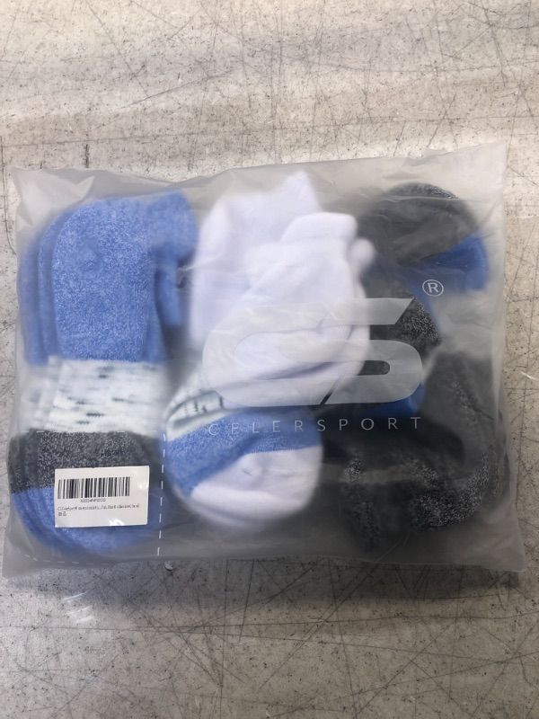 Photo 2 of CelerSport 6 Pack Women's Ankle Running Socks Low Cut Athletic Sports Socks Small Blue+white+grey