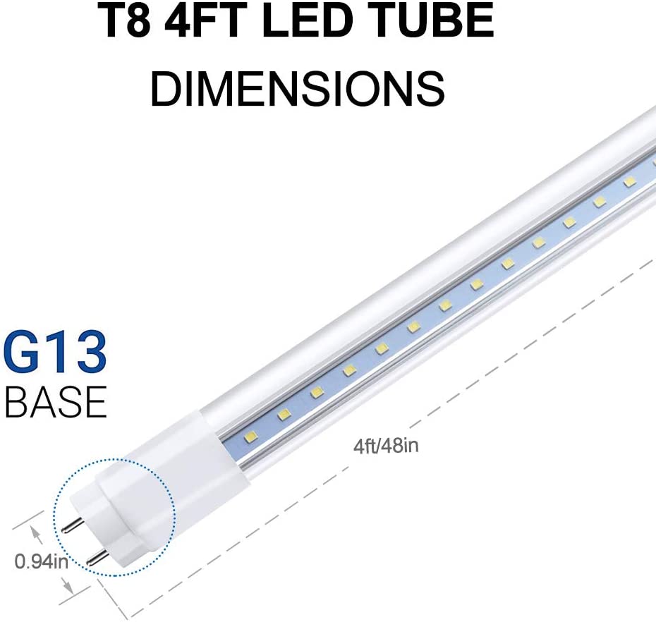 Photo 1 of LED Bulbs Light 5000K 4 Pack, (Remove Ballast Installation) 2000LM Daylight 18W(40W Equivalent) ( PACK OF 2 ) 