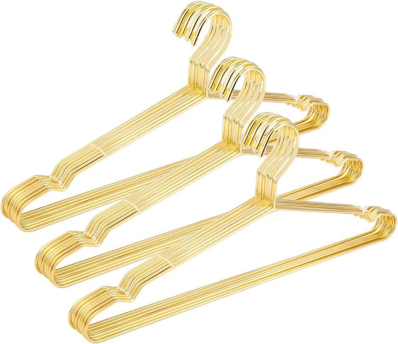 Photo 1 of  Strong Metal Wire Hangers Clothes Hangers, Coat Hanger, Standard Suit Hangers, 30 Pack, Gold