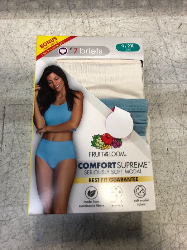 Photo 2 of 9/2X - Fruit of the Loom Women's 6pk Comfort Supreme Briefs - Colors May Vary 9/2X