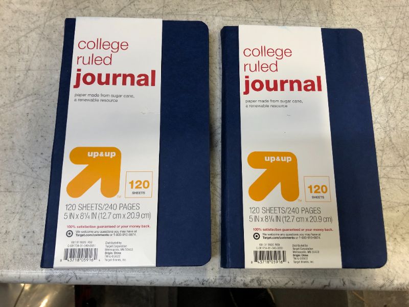 Photo 2 of (2 pack) College Ruled Journal - up & up (120 sheets/240 pages, 5in x 8 1/4in) NAVY BLUE
