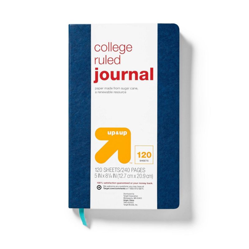 Photo 1 of (2 pack) College Ruled Journal - up & up (120 sheets/240 pages, 5in x 8 1/4in) NAVY BLUE