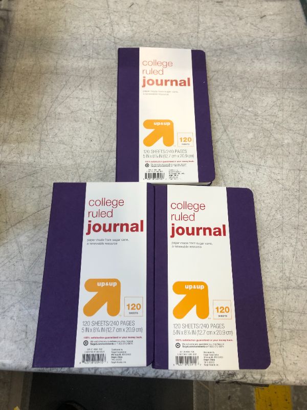 Photo 2 of (3 pack) College Ruled Journal - up & up (120 sheets/240 pages, 5in x 8 1/4in) PURPLE