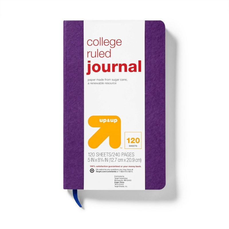 Photo 1 of (3 pack) College Ruled Journal - up & up (120 sheets/240 pages, 5in x 8 1/4in) PURPLE