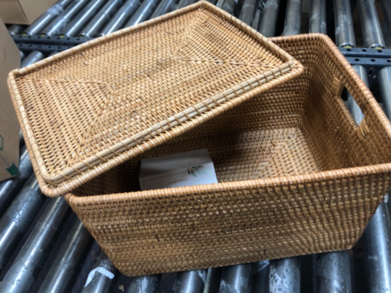 Photo 2 of  Wicker Basket with Lid small 
