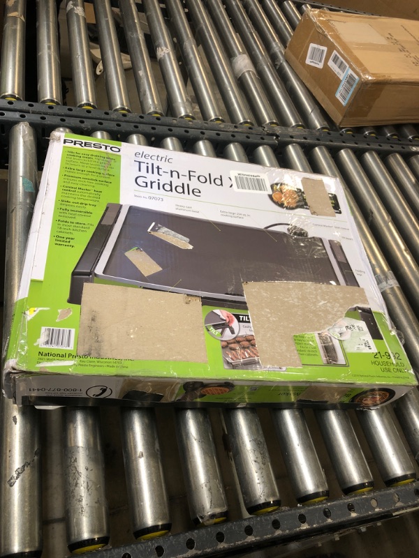 Photo 1 of Presto 07073 Electric Tilt-N-fold Griddle, 19", Black (FOR PARTS)