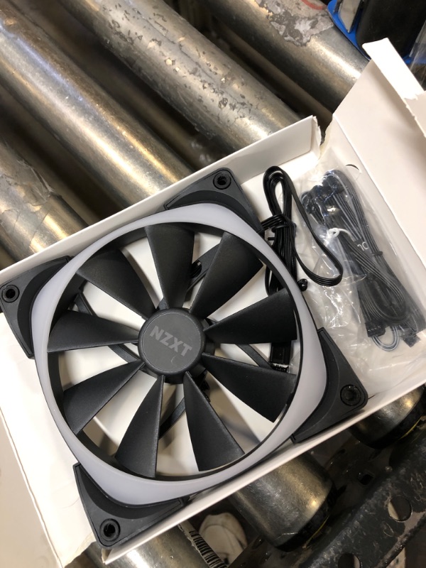 Photo 1 of NZXT AER RGB 2 - HF-28140-B1 - 140mm - Advanced Lighting Customizations - Winglet Tips - Fluid Dynamic Bearing - LED RGB PWM Fan for Hue 2 - Single (HUE2 Lighting Controller Not Included) Single Pack 140mm