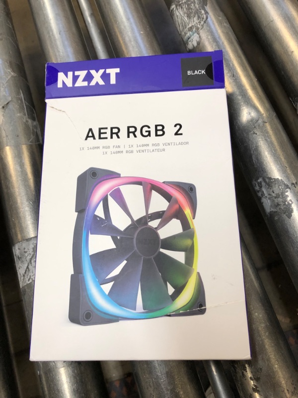 Photo 2 of NZXT AER RGB 2 - HF-28140-B1 - 140mm - Advanced Lighting Customizations - Winglet Tips - Fluid Dynamic Bearing - LED RGB PWM Fan for Hue 2 - Single (HUE2 Lighting Controller Not Included) Single Pack 140mm