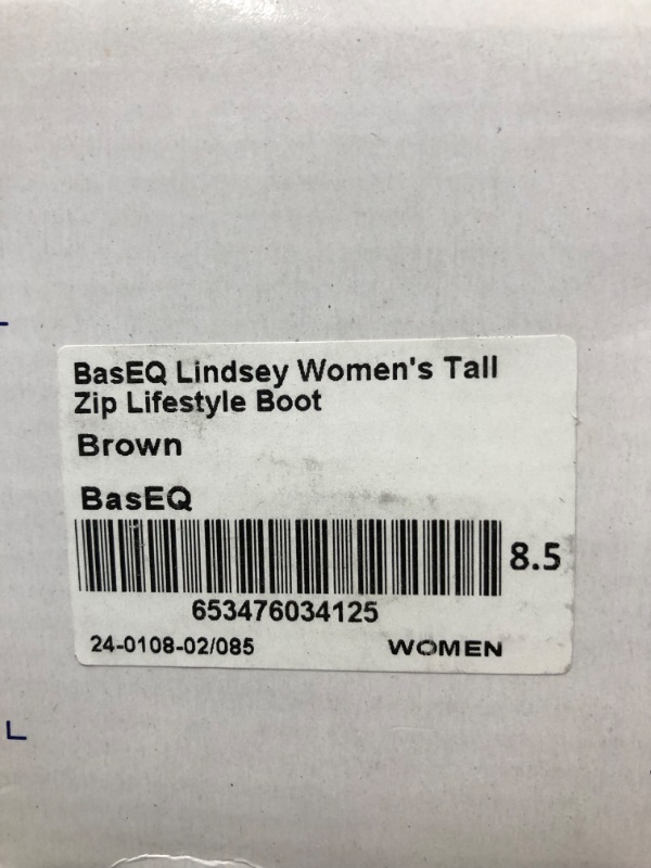 Photo 2 of BASEQ LINDSEY WOMENS TALL ZIP BOOT BROWN SIZE 8.5