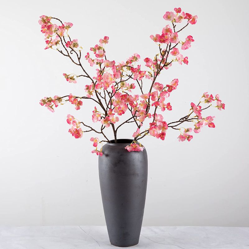 Photo 1 of 2 PK Goscol Cherry Blossom Branches Artificial Flowers Spring Decorations for Home Cherry Blossom Flowers Fake Flowers for Decoration Artificial Cherry Blossom Branches (Pink)
