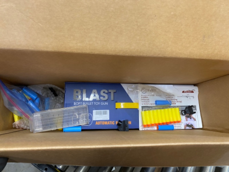 Photo 1 of AGM MASTECH AR 416 Shell-Throwing Blaster Shot Gun, 40 Official Darts, 8-Dart Clip, 2 Magazines, 4 Assembly Methods, Blaster Toys Playset for Boys, Kids, and Adults Gold