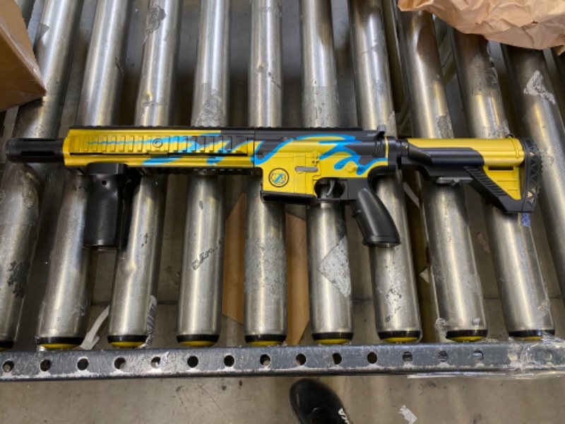 Photo 1 of AGM MASTECH AR 416 Shell-Throwing Blaster Shot Gun, 40 Official Darts, 8-Dart Clip, 2 Magazines, 4 Assembly Methods, Blaster Toys Playset for Boys, Kids, and Adults Gold