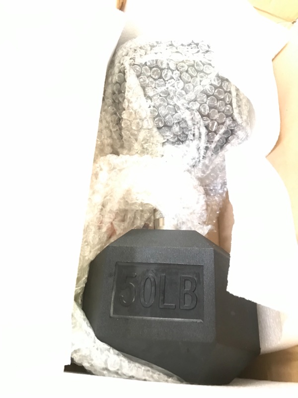 Photo 4 of Amazon Basics Rubber Encased Hex Dumbbell Hand Weight 50 Pounds Rubber Encased Hex Dumbbell
