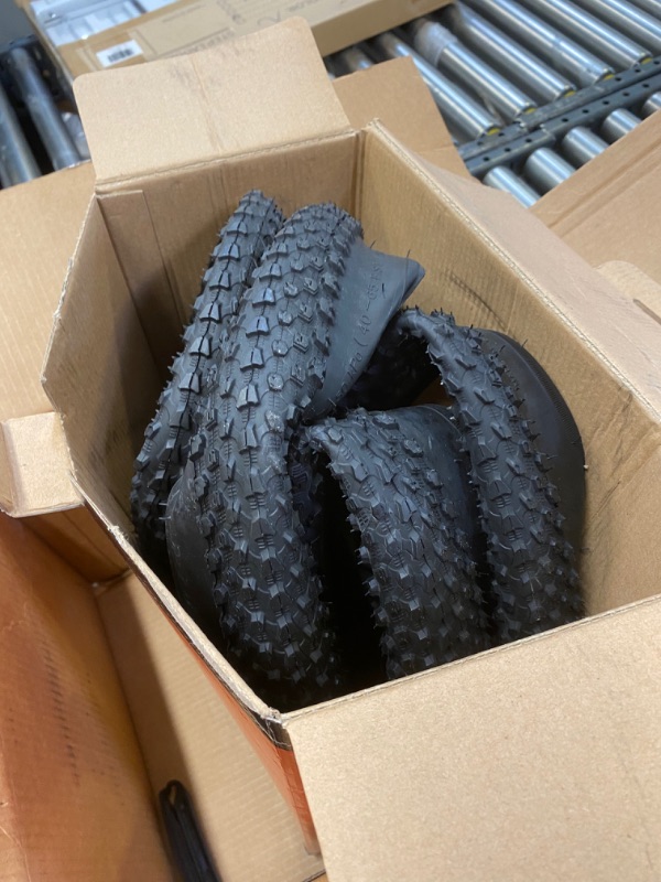 Photo 2 of 2 Pack 26" Mountain Bike Tires 26 x 2.125 ?57-559? Plus 2 Pack 26" Bike Tubes 26x1.75/2.125 AV33mm Valve Compatible with 26 x 2.125 Bike Tires and Tubes (Black)