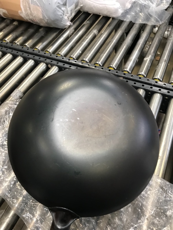 Photo 4 of YOSUKATA Carbon Steel Wok Pan – 13,5 “ Woks and Stir Fry Pans - Chinese Wok with Flat Bottom Pow Wok - Traditional Chinese Japanese Woks - Black Steel Wok 13.5" Black