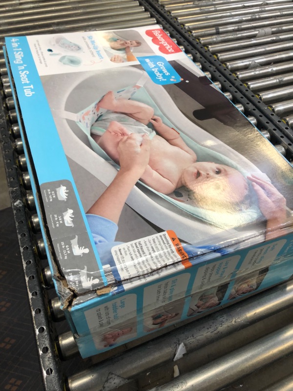 Photo 1 of Fisher-Price 4-In-1 Sling 'N Seat Bath Tub, Pacific Pebble, Baby To Toddler Convertible Tub With Seat And Toys