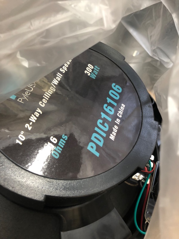 Photo 4 of Pyle Pair 10” Flush Mount in-Wall in-Ceiling 2-Way Speaker System Spring Loaded Quick Connections Changeable Round/Square Grill Stereo Sound Polypropylene Cone Polymer Tweeter 300 Watts (PDIC16106)