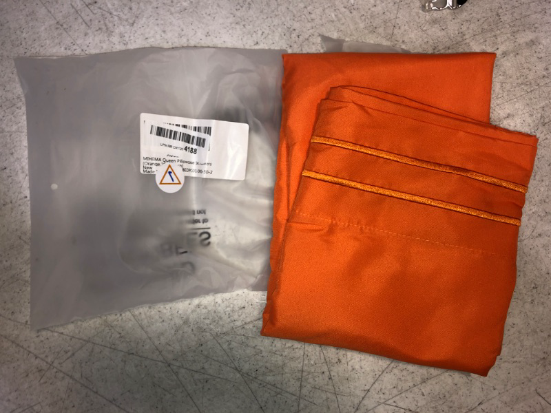 Photo 2 of 2-COUNT MIHEMA LUXURY COMFORT UPGRADED MICROFIBER PILLOWCASES, BRIGHT ORANGE QUEEN SIze