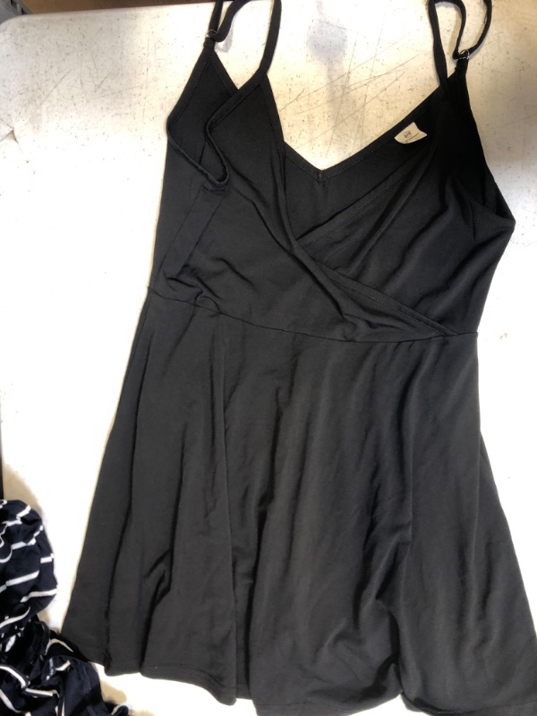 Photo 2 of 2-item womens clothing bundle size large: 1 navy romper; 1 black shirt