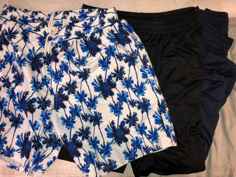 Photo 3 of 7-PIECE MENS CLOTHING BUNDLE: 3 GOODTHREADS WHITE BRIEFS XXXL; 1 BLUE SWIM SHORT L; 3 ATHLETIC SHORTS L