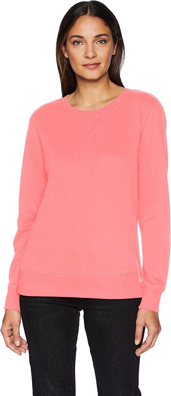 Photo 1 of Amazon Essentials Women's Classic-Fit Soft Touch sweater size small colar pink ** DAMAGE--> SPOT on sleeves, see photo **