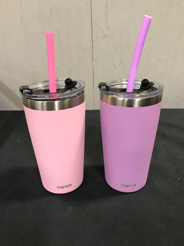 Photo 2 of Cupkin Stackable Stainless Steel Kids Cups for Toddlers (EASY to Clean) - Set of 2 Powder Coated Vacuum Insulated Tumblers