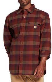 Photo 1 of Carhartt Men's Loose Fit Heavyweight Long Sleeve Flannel Plaid Shirt size large 
