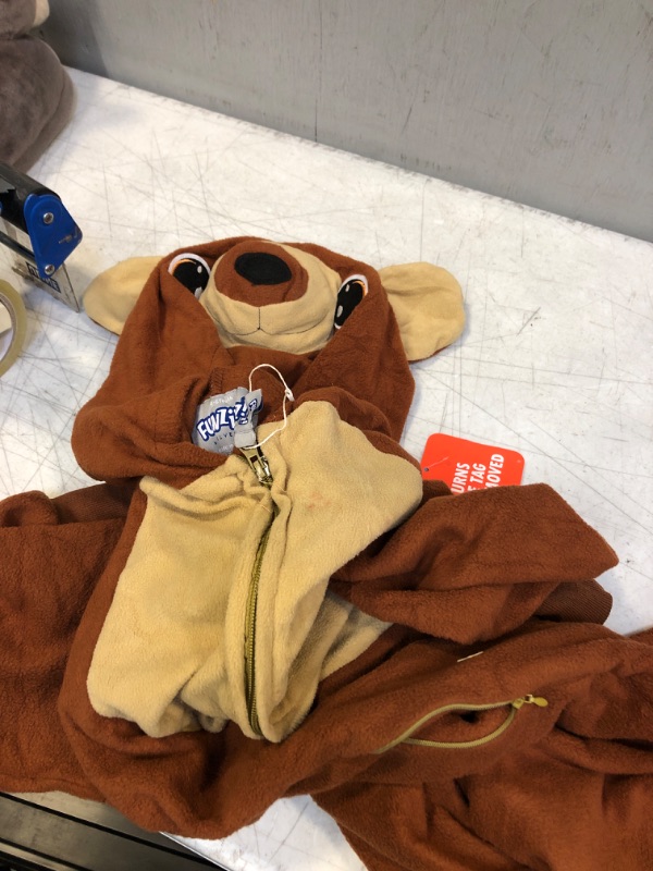 Photo 1 of 4-6 YOUTH BROWN BEAR PULL OVER PAJAMAS COSTUME 