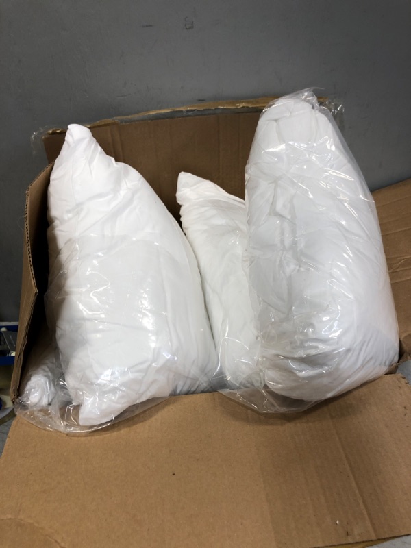 Photo 1 of 4 COUNT 18 X 18 WHITE PILLOWS 