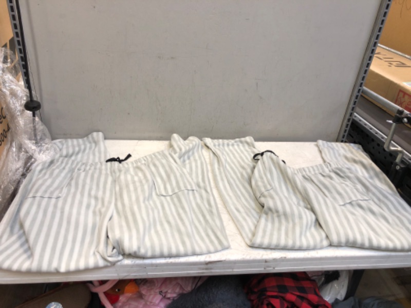 Photo 1 of 2 PC LONG PANTS  PAJAMAS  ( LIGHT GREY STRIPED ) ( SIZES: MED , XL ) 