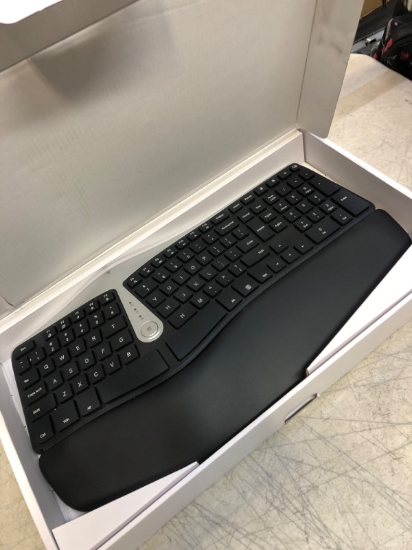 Photo 3 of Nulea Wireless Ergonomic Keyboard, 2.4G Split Keyboard with Cushioned Wrist and Palm Support, Arched Keyboard Design for Natural Typing, Compatible with Windows/Mac