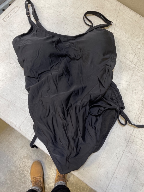 Photo 1 of BLACK ONE PIECE BATHING SUIT, SIZE XL, BLACK