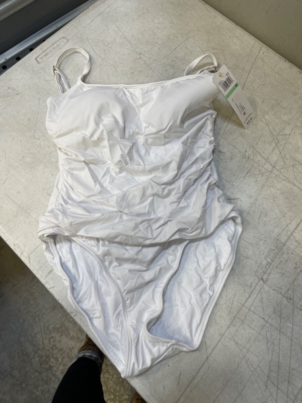 Photo 1 of anne cole white one piece swimsuit, size 8