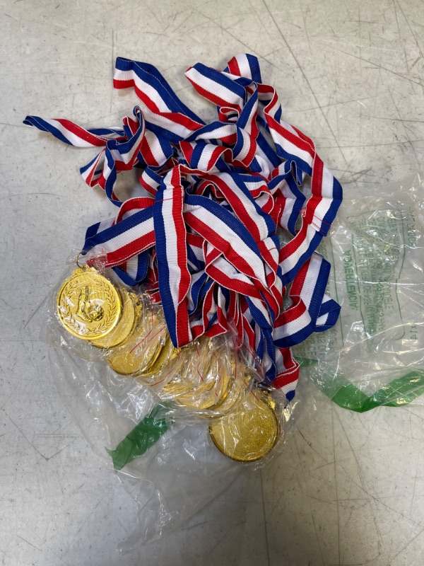 Photo 2 of Abaokai 12 Pieces Gold Award Medals Set - Metal Olympic Style for Kid’s Sports Soccer Games and Prizes Awards, Party Favors, 2 Inches
only 11 total