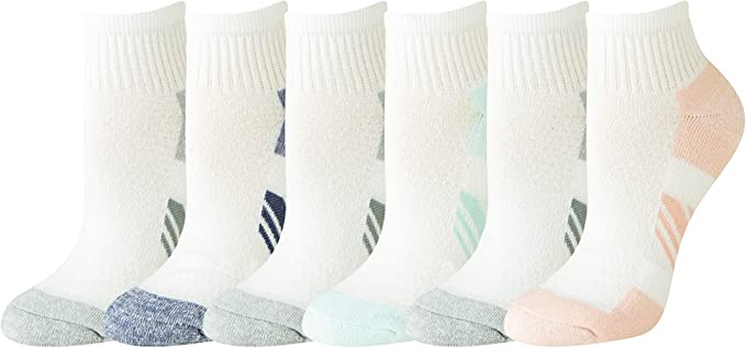 Photo 1 of Amazon Essentials Women's Peformance Cotton Cushioned Athletic Ankle Socks, 6 Pairs
