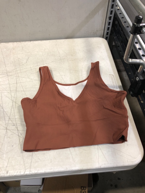 Photo 1 of  WOMENS LIGHT BROWN SPORTS BRA ( SIZE: MEDIUM ) 