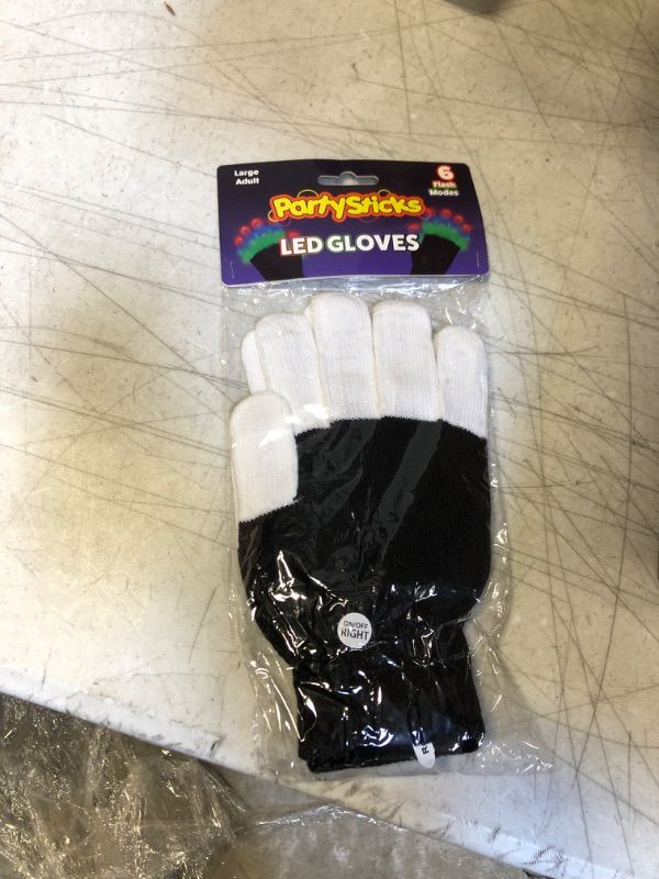 Photo 1 of  ( LARGE BOX) PartySticks LED Gloves for Kids - Light up Gloves for Kids with 3 Colors and 6 Flashing LED Gloves Modes LED Finger Light Glow in the Dark Glow Glove 

