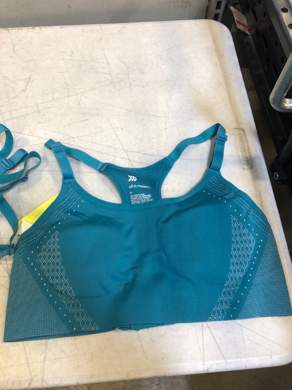 Photo 1 of  Women's High Support Seamless Bonded Bra - All in Motion Turquoise Blue ( MEDIUM ) 