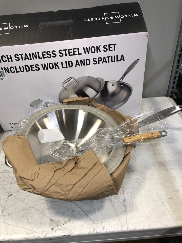 Photo 1 of 13 IN STAINLESS STEEL WOK SET 