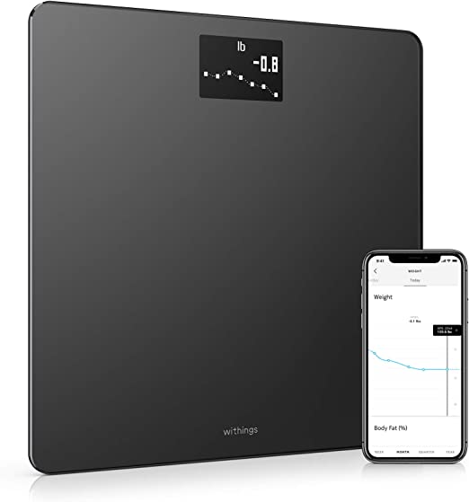 Photo 1 of Withings Body Smart Weight & BMI Wi-Fi Digital Scale, with smartphone app, Black