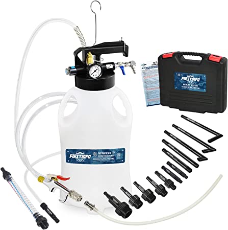 Photo 1 of FIRSTINFO A1135NUS Patented 10 Liter Automatic Transmission Fluid Pump ATF Refill System Dispenser Extractor, with 14 Pcs OE-Style ATF Filler Adapters + Hanging Hook & 360-degree Air Inlet