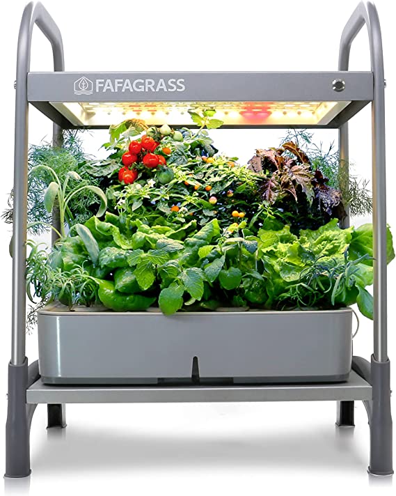 Photo 1 of FAFAGRASS Hydroponics Growing System 12 Pods Stackable Indoor Garden with 6L Removable Tank, Hydroponic Garden with Aeration Pump, 17’’ Height Smart Indoor Herb Garden with Grow Light for Kitchen
