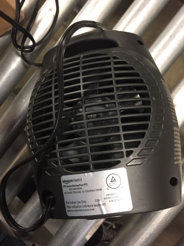 Photo 4 of Amazon Basics 1500W Ceramic Personal Heater with Adjustable Thermostat, Black Black Heater