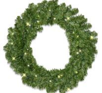 Photo 1 of Allstate  Pine Christmas Wreaths 20 Inches with Battery Operated with Timers, Artificial Pine Wreath, Green