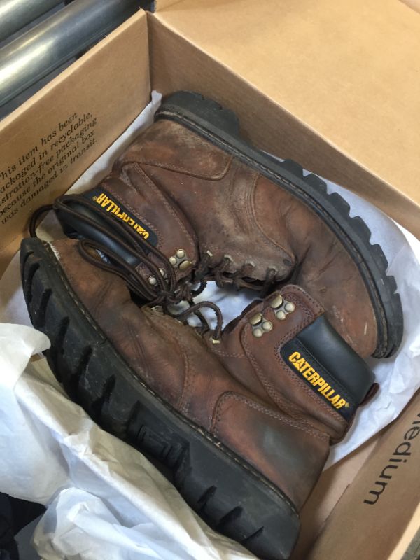 Photo 3 of CAT Men's Second Shift Steel Toe Work Boot Size 10.5 Wide Dark Brown