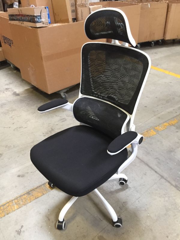 Photo 1 of Mesh Ergonomic Office Chair with Lumbar Support and Headrest White