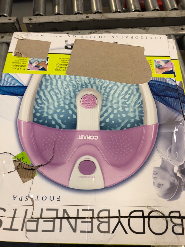 Photo 3 of Conair Soothing Pedicure Foot Spa Bath with Soothing Vibration Massage, Deep Basin Relaxing Foot Massager with Jets, Pink/White Lavender